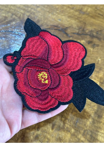 14X14 cm Ütü Ile Yapışan Nakış Işleme Çiçek Aplike Arma
