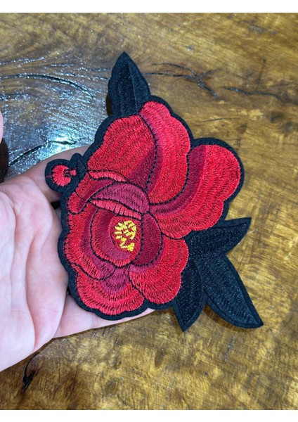 14X14 cm Ütü Ile Yapışan Nakış Işleme Çiçek Aplike Arma