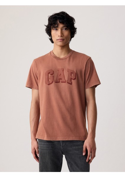 Erkek Turuncu Gap Arch Logo T-Shirt