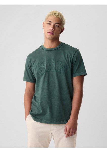 Erkek Yeşil Gap Arch Logo T-Shirt