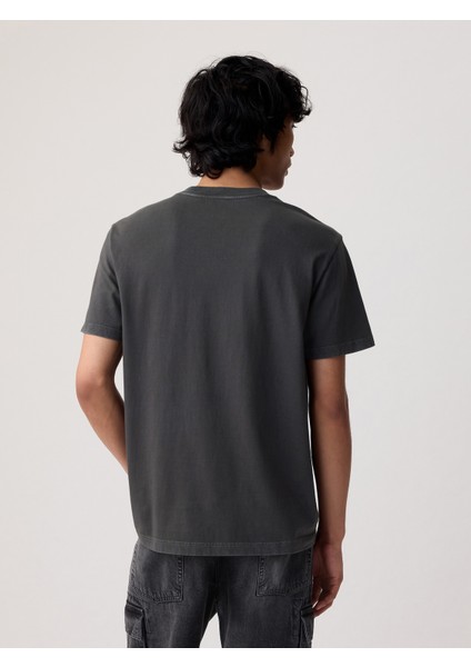 Erkek Siyah Gap Arch Logo T-Shirt