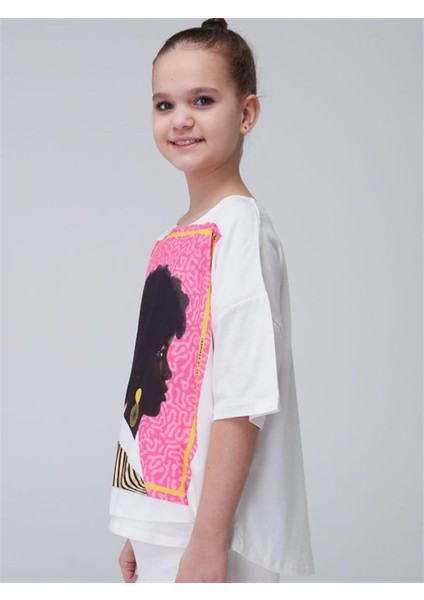 Kız Çocuk Havalı Kadın Baskılı T-Shirt modelleri