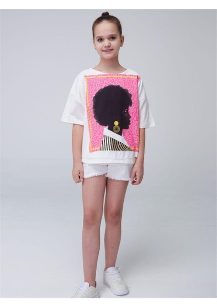 Kız Çocuk Havalı Kadın Baskılı T-Shirt fırsatları