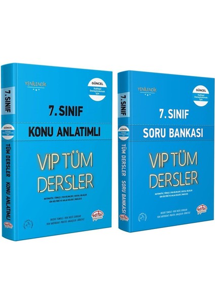 7. Sınıf Tüm Dersler Konu Anlatımı ve Soru Bankası Seti 2 Kitap