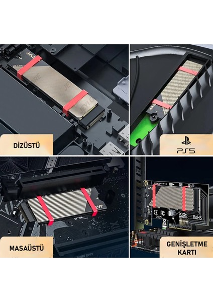 Co- Graphene Dizüstü Masaüstü M.2 NVMe M.2 SATA SSD Soğutucu Heatsink