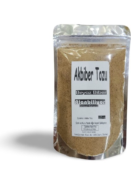 Akbiber Tozu 125 gr Ak Biber Beyaz Karabiber Günlük Taze Çekilir