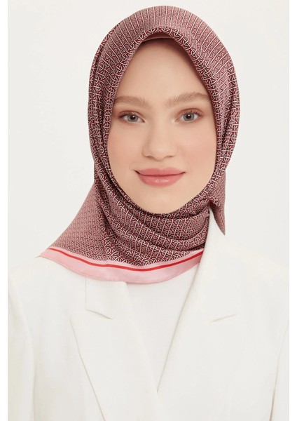 İpek Eşarp Nostalji - 8733-31 Pudra Kırmızı Twill