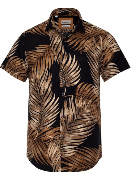 Erkek Büyük Beden 118-191 Kilo Arası Için Uygun Kısa Kollu Cepsiz Viscon Gömlek