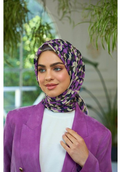 Yaz Işıltısı Koleksiyonu Soft Eşarp Kahve Mor 1185-04