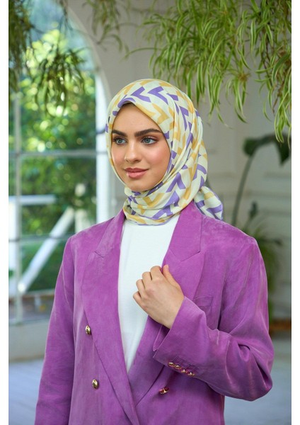 Yaz Işıltısı Koleksiyonu Soft Eşarp Sarı Lila 1187-03