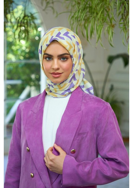 Yaz Işıltısı Koleksiyonu Soft Eşarp Sarı Lila 1187-03