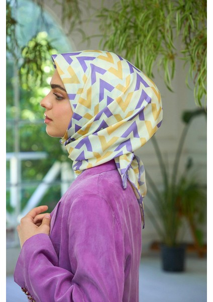 Yaz Işıltısı Koleksiyonu Soft Eşarp Sarı Lila 1187-03