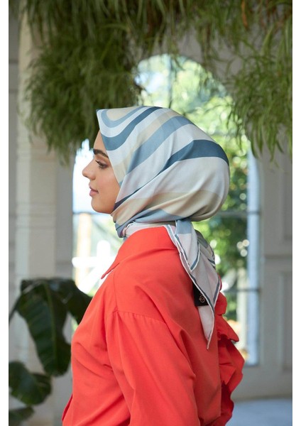 Yaz Işıltısı Koleksiyonu Soft Eşarp Krem Kot Mavi 1183-05