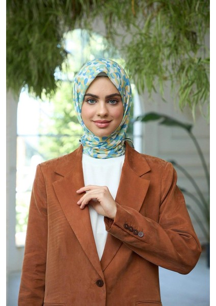 Yaz Işıltısı Koleksiyonu Soft Eşarp Su Yeşili Mavi 1185-10