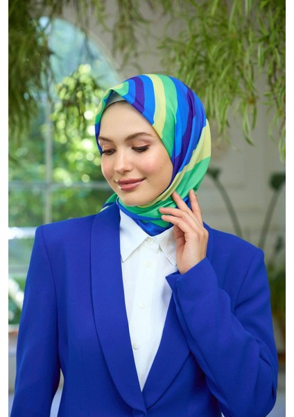 Yaz Işıltısı Koleksiyonu Soft Eşarp Mavi Yeşil 1183-02