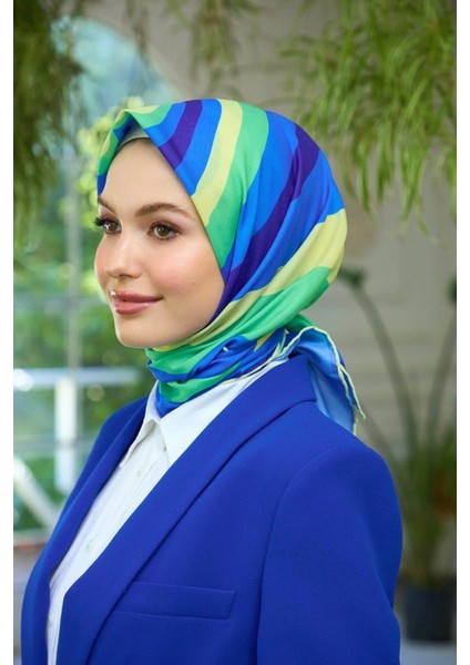 Yaz Işıltısı Koleksiyonu Soft Eşarp Mavi Yeşil 1183-02
