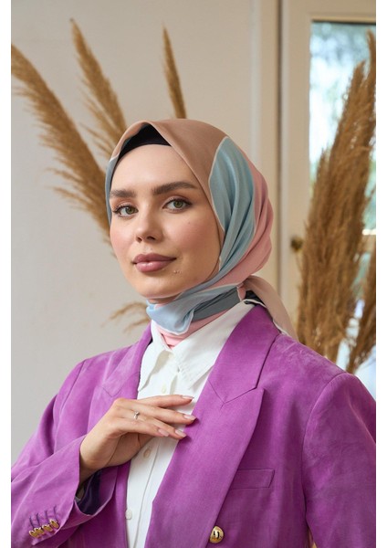 Yaz Işıltısı Koleksiyonu Soft Eşarp Turkuaz Somon 1190-05