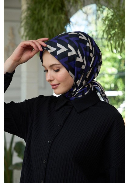 Yaz Işıltısı Koleksiyonu Soft Eşarp Lacivert Siyah 1187-11