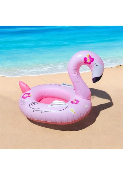 Ayak Geçmeli Flatör Tutunmalı Büyük Boy Şişme Flamingo Simit Deniz Plaj Havuz Oyuncağı 75 Cm.