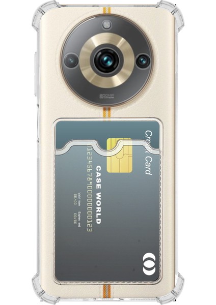 Caseworld Realme 11 Pro 5g Kamera Korumalı Kartlıklı Darbe Emici Özellikli Şeffaf Silikon Kılıf