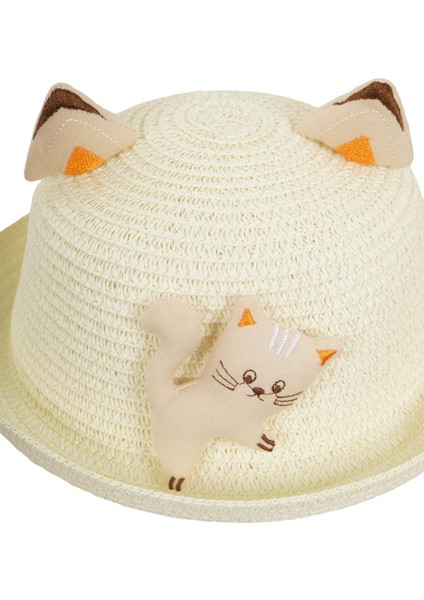 Kız Çocuk 24710-03 Kedi Fügürlü Hasır Şapka fiyatları