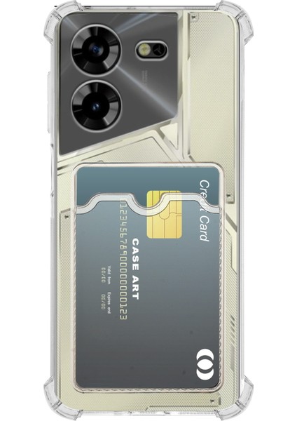 Tecno Pova 5 Kapak Kamera Korumalı Kartlıklı Darbe Emici Özellikli Şeffaf Silikon Kılıf