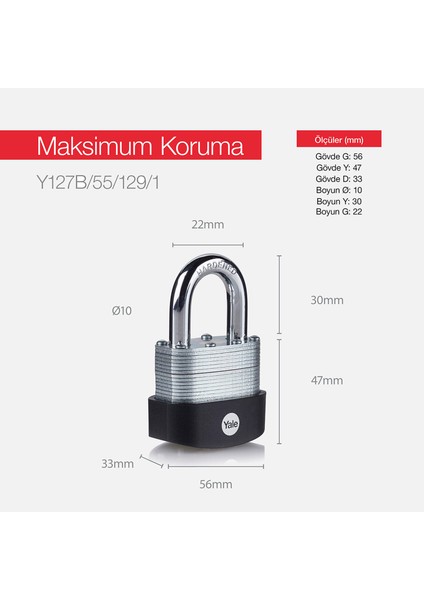 G80 13MM Kesilmez Zincir* Yale Y127B/55/129/1 Kilit fırsatları