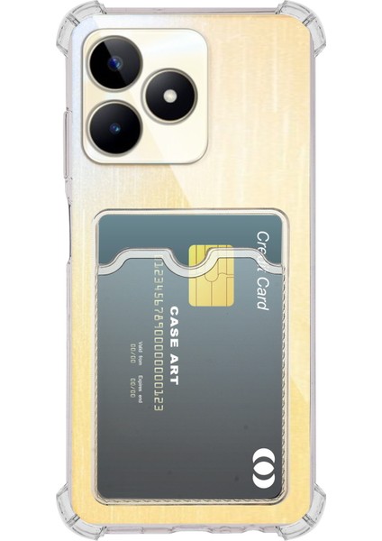 Realme C53 Kapak Kamera Korumalı Kartlıklı Darbe Emici Özellikli Şeffaf Silikon Kılıf