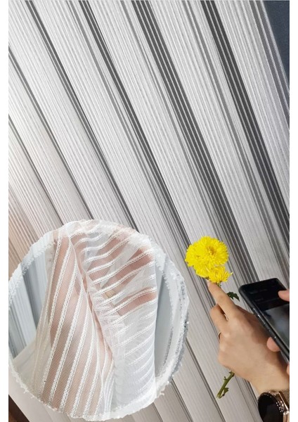 Rech Home Taç Çizgili Zincir Tül Perde Ekstra Gramajlı Dökümlü 1x3 Sık Pile fiyatları