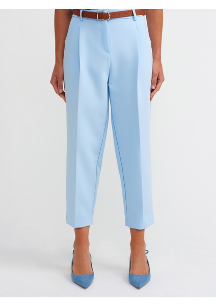 71533 Kemerli Havuç Fit Pantolon-Mavi