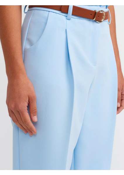 71533 Kemerli Havuç Fit Pantolon-Mavi