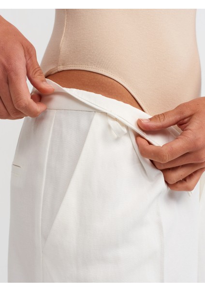 20876 Bisiklet Yaka Bodysuit-Açık Bej