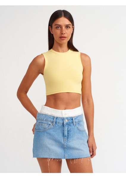 30125 Crop Top-Sarı