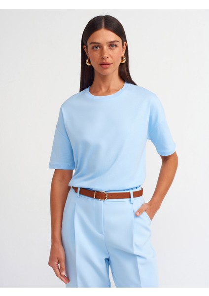 3683 Basic T-Shirt-Açık Mavi