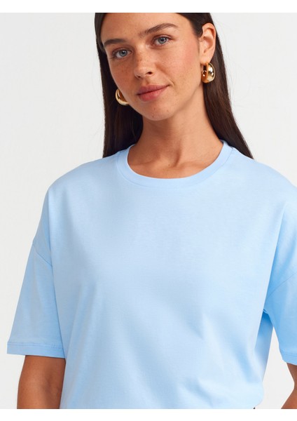 3683 Basic T-Shirt-Açık Mavi fırsatları