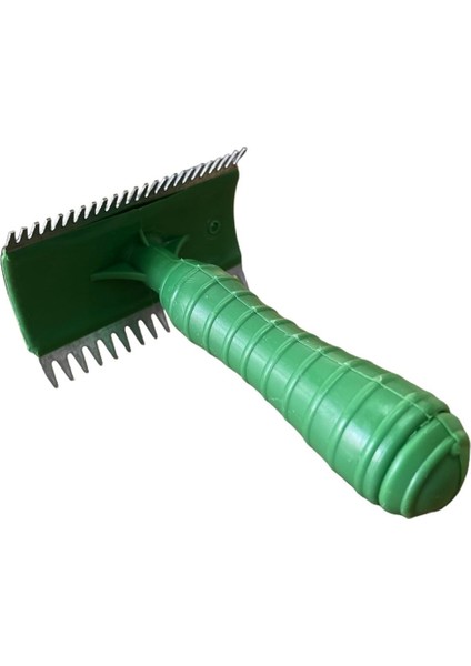 Yeşil Renk Kaşağı, Plastik Saplı Hayvan Kaşıma Tarağı, Hayvan Tımar Tarağı