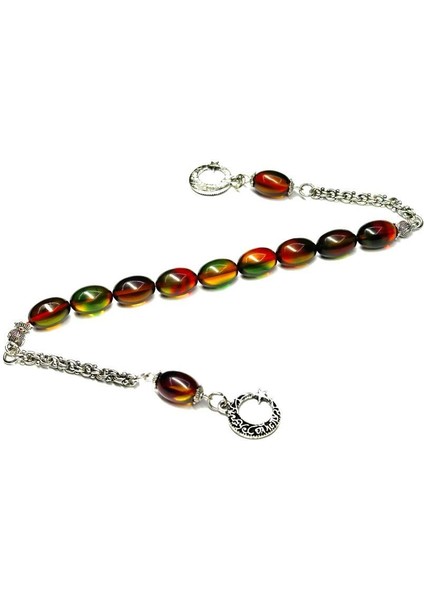 Badem Model 8-12MM Multicolor Renk Sıkma Kehribar Zaza Tesbih