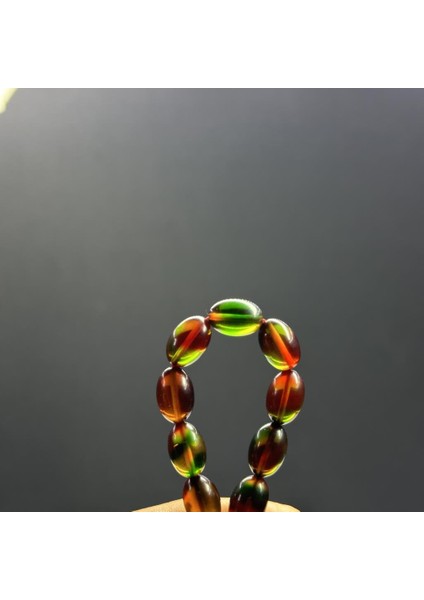 Badem Model 8-12MM Multicolor Renk Sıkma Kehribar Zaza Tesbih