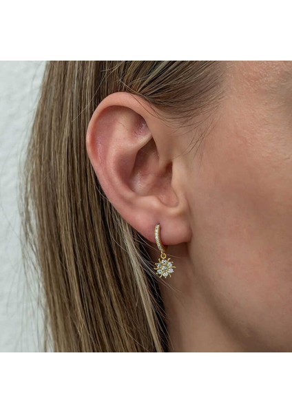 Gümüş Gold Sallantılı Güneş Kadın Küpe modelleri