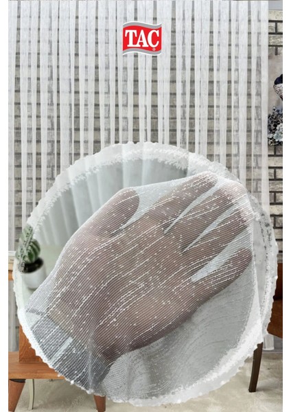 Taç Keten Görünümlü Şantuk Tül Perde Ekstra Gramajlı Dökümlü 1x3 Sık Pile - Kırışmaz Ütü Gerektirmez fiyatları