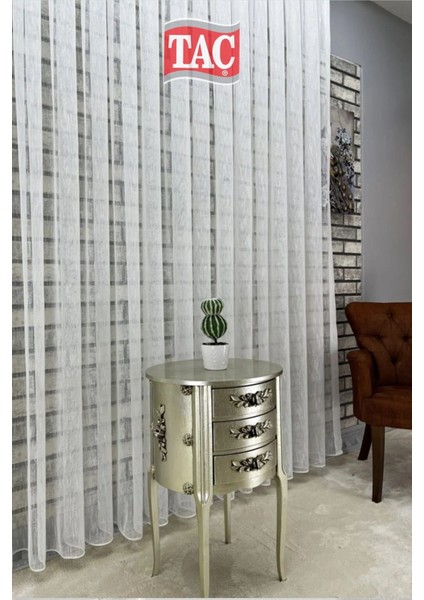 Rech Home Taç Keten Görünümlü Şantuk Tül Perde Ekstra Gramajlı Dökümlü 1x3 Sık Pile - Kırışmaz Ütü Gerektirmez modelleri