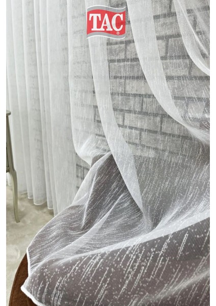 Rech Home Taç Keten Görünümlü Şantuk Tül Perde Ekstra Gramajlı Dökümlü 1x3 Sık Pile - Kırışmaz Ütü Gerektirmez fırsatları