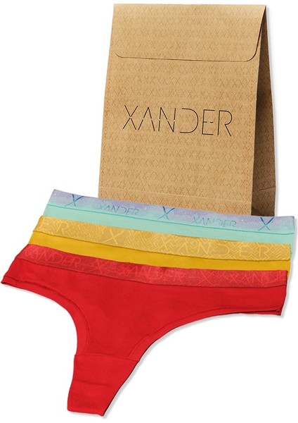 3'lü Kadın Pamuklu Tanga Külot Xpack 5