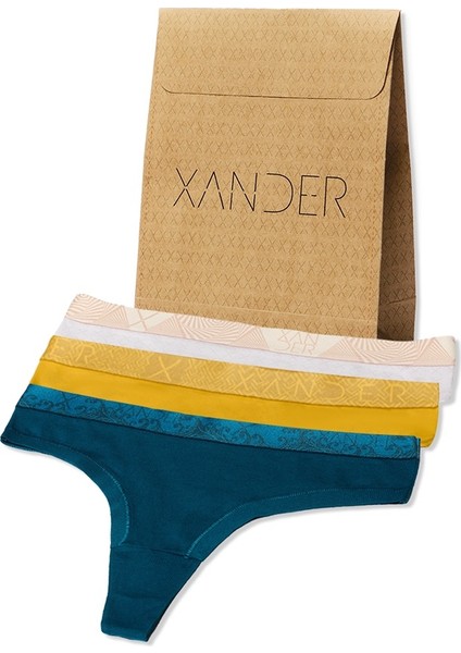 3'lü Kadın Pamuklu Tanga Külot Xpack 4