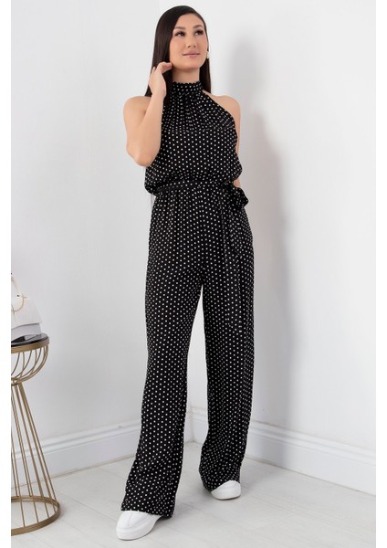 Halter Yaka Kuşaklı Puanlı Tulum VRN7818 modelleri