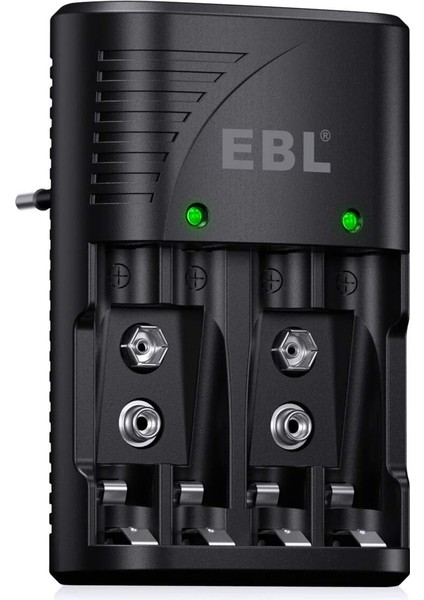 Aa/aaa Pil Için Ebl Pil Şarj Cihazı 9V Pil Hızlı Şarj Cihazı Şarj Edilebilir Piller Için 4 Yönlü Pil Şarj Cihazı LED Ekran Tipi 6802 ile Hızlı Şarj