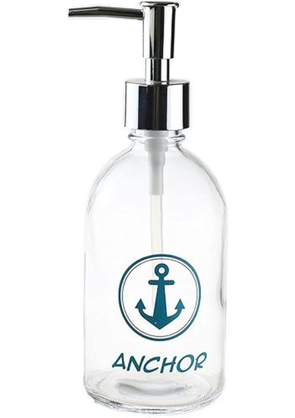 Cam Sıvı Sabunluk,çapa Yazılı 6 x 6 x 10 cm 250 ml