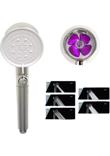 Turbo Fan 5 Fonksiyonlu Chrome Duş Başlığı, El Duşu, Handshower, Chrome