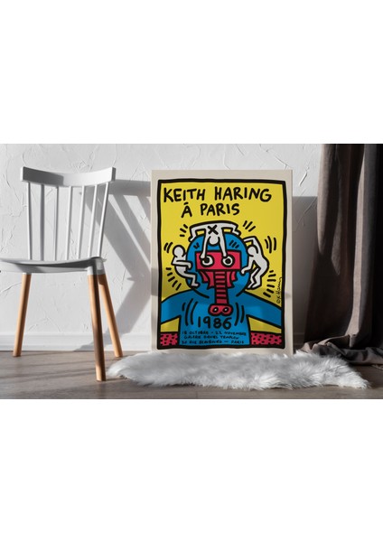 Keith Haring Sanatsal Tablo Pop Art Kanvas Tablo Salon Duvar Dekorasyonu Cafe Dekor