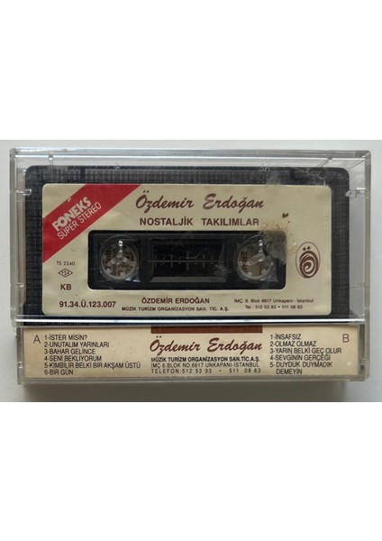 Özdemir Erdoğan Nostaljik Takılımlar Kaset (Orjnal Dönem Kağıt Baskı Kaset)
